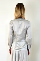 Bow Tie Blouse - Silver by Brazeau Tricot — view 6