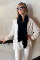Sheer Print Scarf - Black by Rundholz — view 3