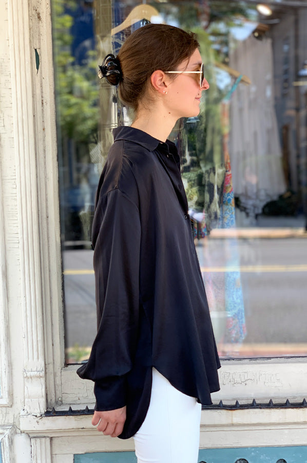 Long Sleeve Blouse - Black by Tandem — alternate view