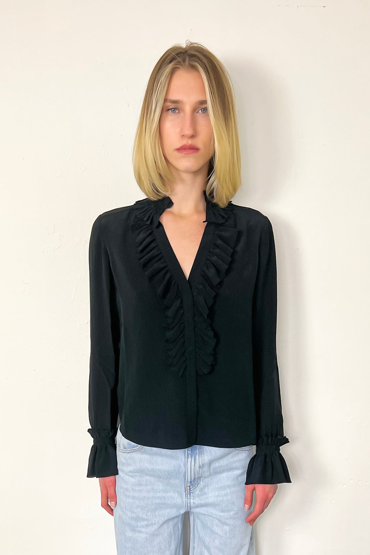 Go Soiree in the City Blouse - Washed Black by Go Silk — alternate view