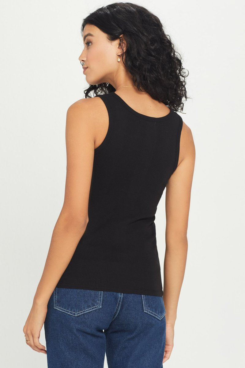 Variegated Rib Tank - Black by Goldie — alternate view