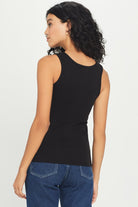Variegated Rib Tank - Black by Goldie — alternate view