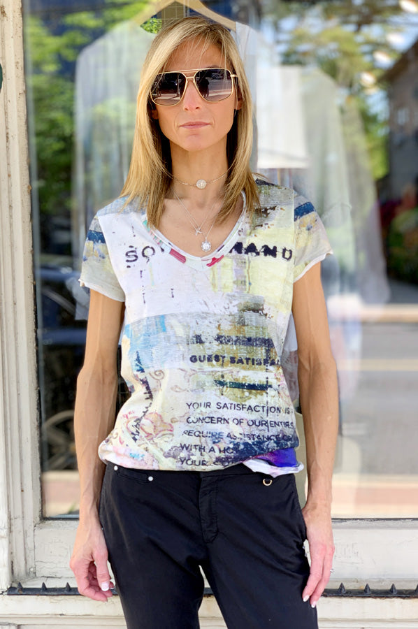 V Neck Tee - Travels 1 by Printed Artworks | 25 South Boutiques