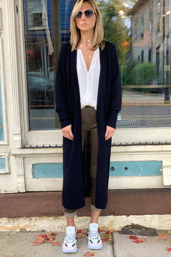 Cashmere Luxe Long Cardigan - Black by White + Warren | 25 South Boutiques