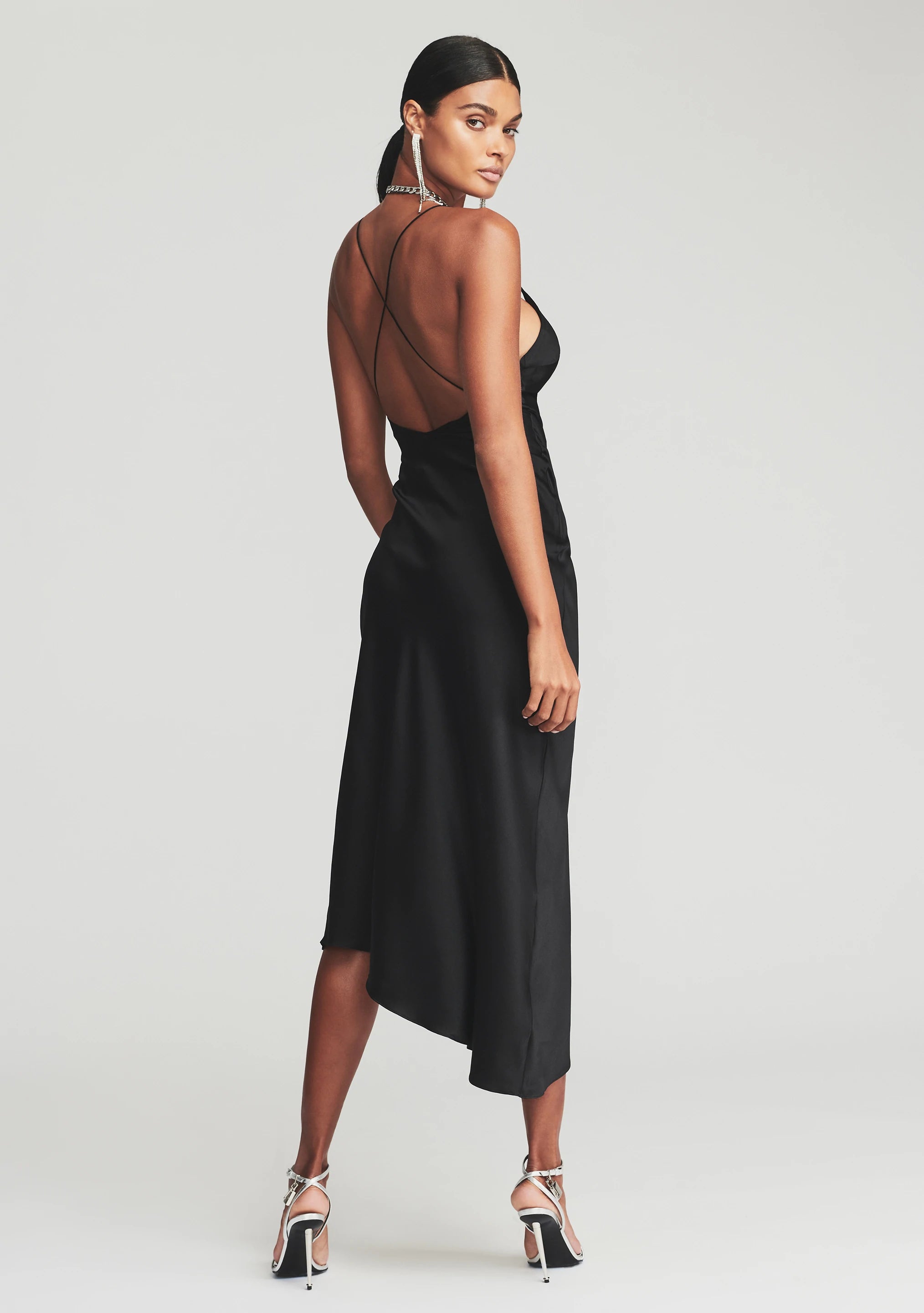 Emma Silk Dress - Black by SER.O.YA — alternate view