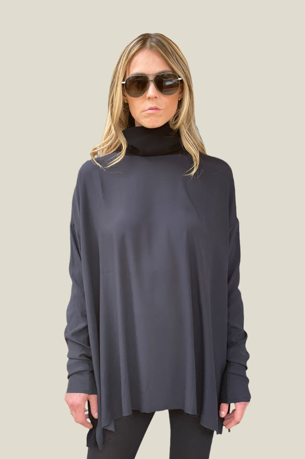 Mockneck Blouse - Black by Kristensen | 25 South Boutiques