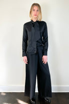 Bow Tie Blouse - Black by Brazeau Tricot — view 5