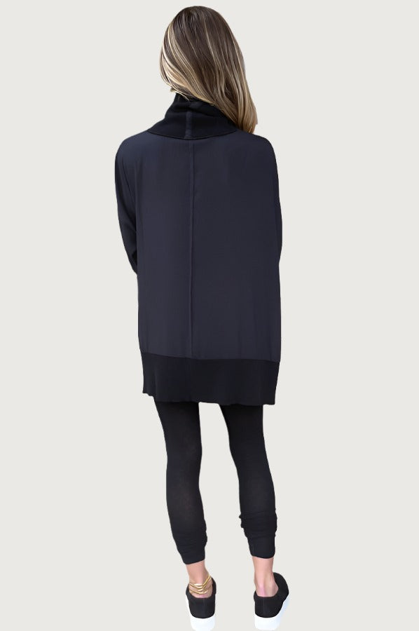 Mockneck Blouse - Black by Kristensen — view 3