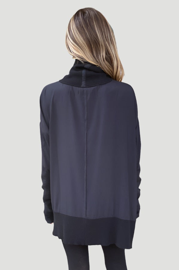 Mockneck Blouse - Black by Kristensen — view 4