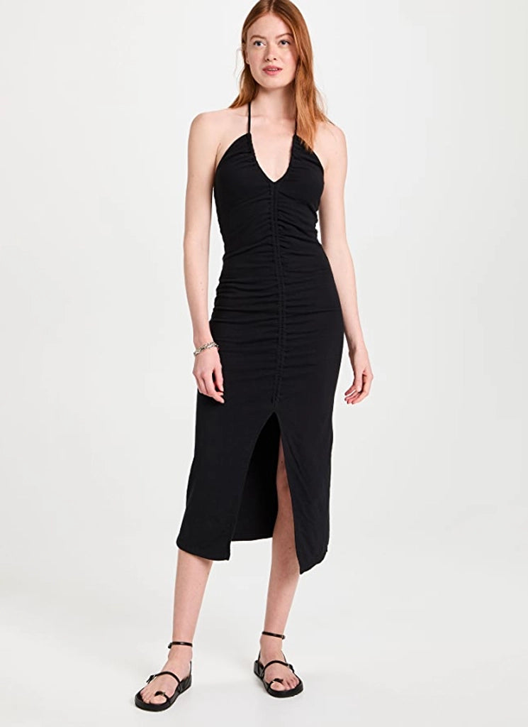 Ruched Halter Dress - Black by Sundry | 25 South Boutiques