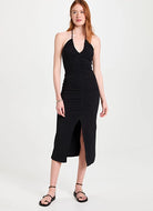 Ruched Halter Dress - Black by Sundry | 25 South Boutiques