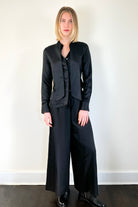 Bow Tie Blouse - Black by Brazeau Tricot — view 4