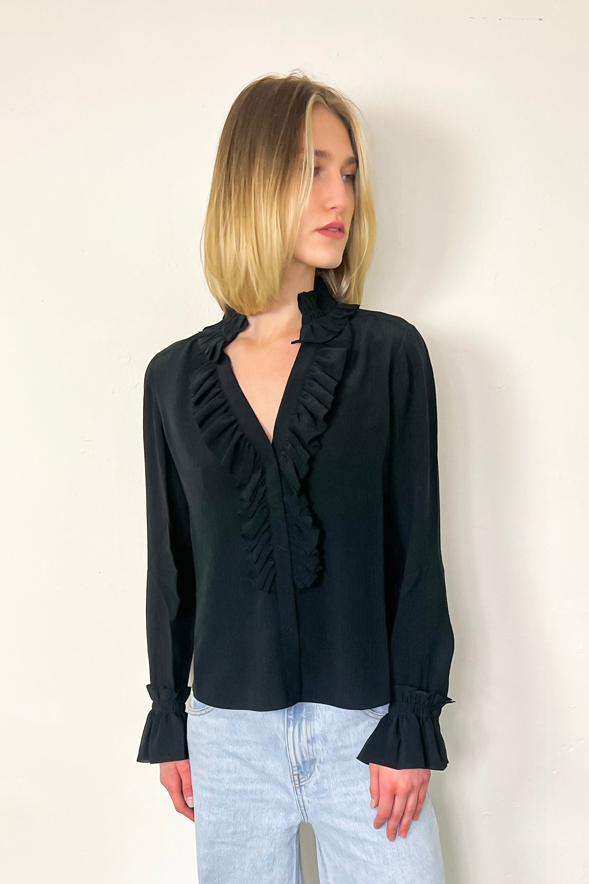 Go Soiree in the City Blouse - Washed Black by Go Silk | 25 South Boutiques