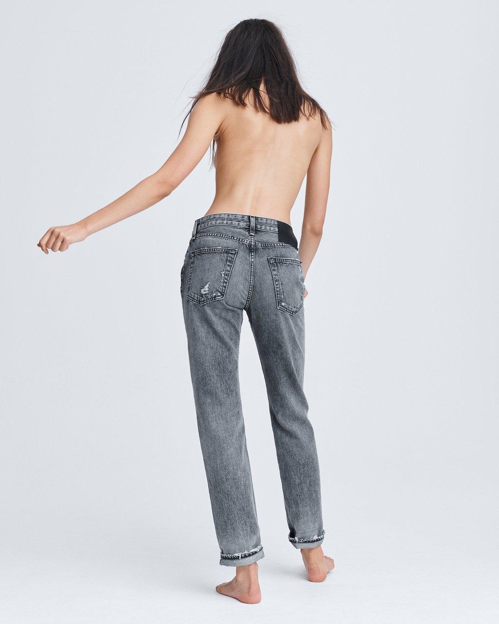 Rosa Mid Rise Boyfriend - Black Magic by Rag & Bone — view 3