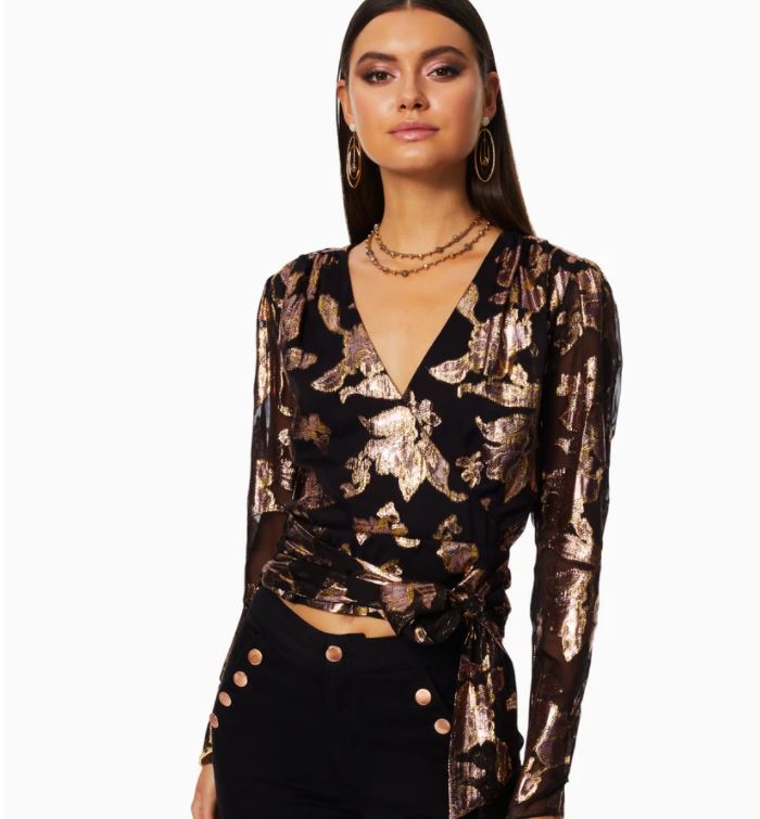Blair Wrap Top - Holiday Blush by Ramy Brook | 25 South Boutiques