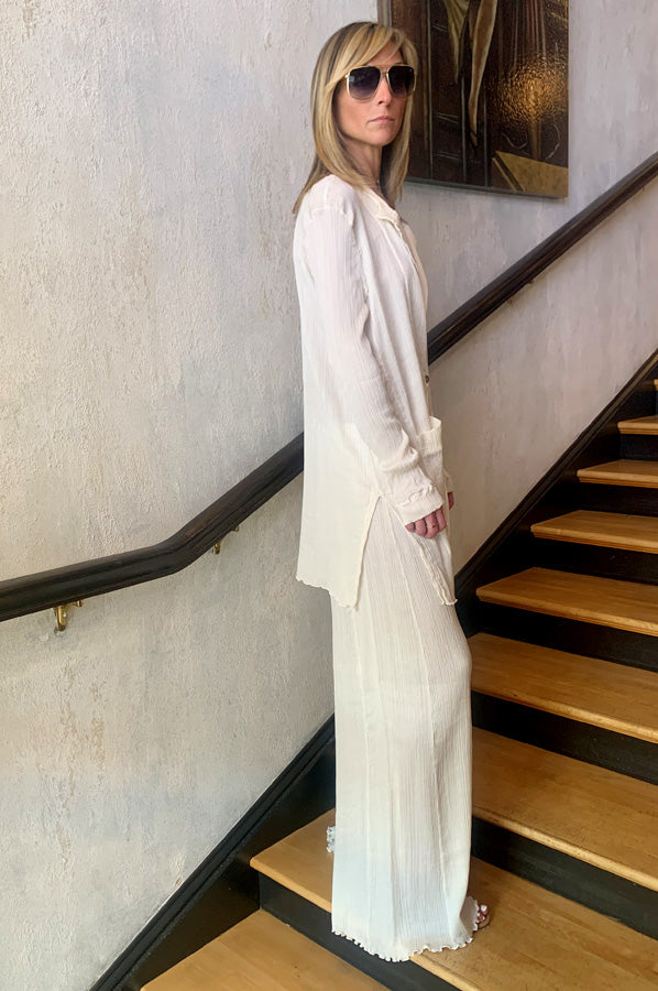 Wide Leg Pants - Ivory by Transit Par-Such — alternate view