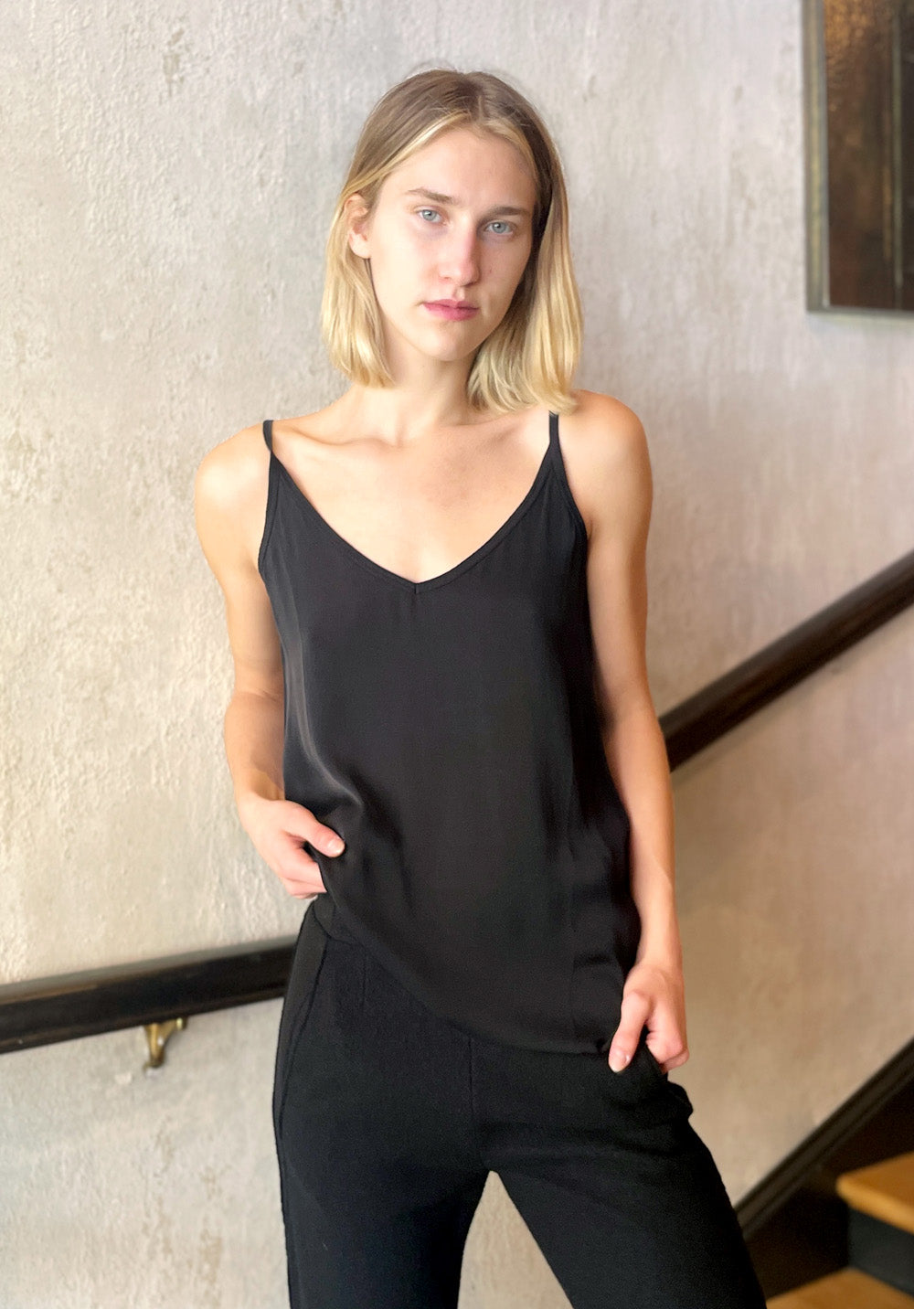 Silk Tank - Black by Private 0204 — alternate view