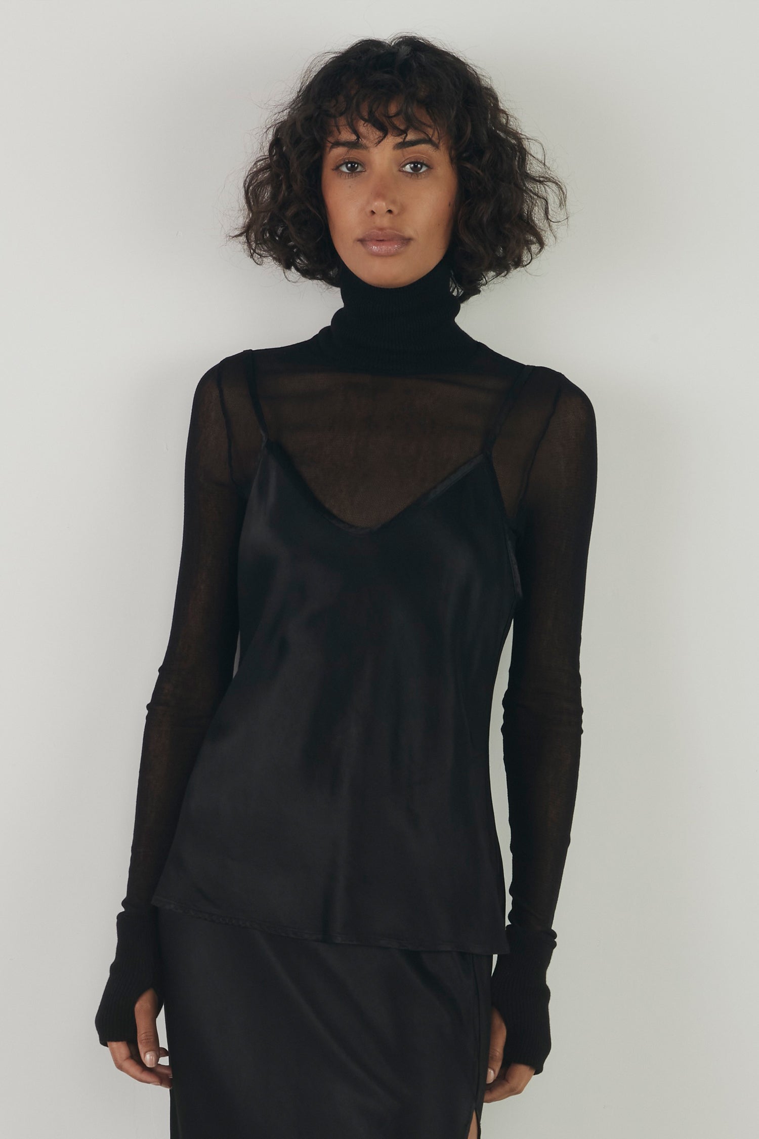 Bias Cut Cami - Black by Enza Costa — view 4