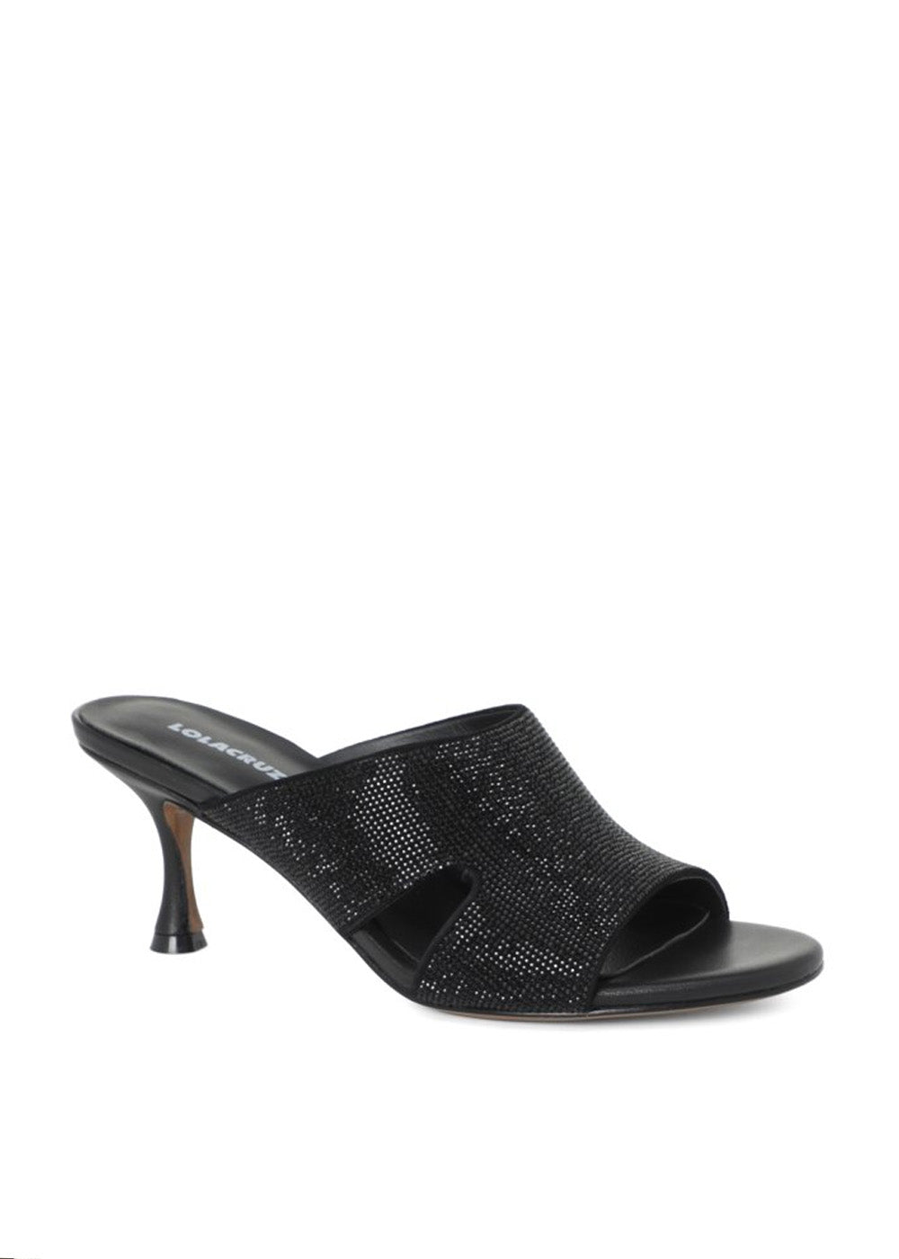 Beaded Cutout Low Heel - Black by Lola Cruz — alternate view