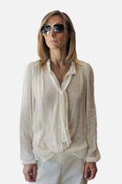 Tie Neck Blouse - Ivory by Beate Heymann | 25 South Boutiques