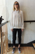 Ribbon Neck Blouse - Off White by Beate Heymann — alternate view