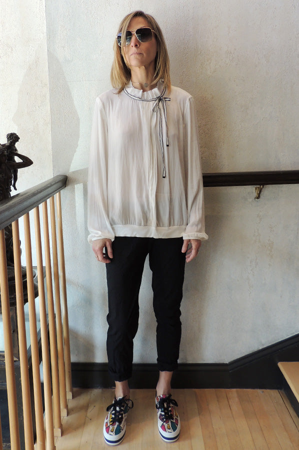 Ribbon Neck Blouse - Off White by Beate Heymann — alternate view