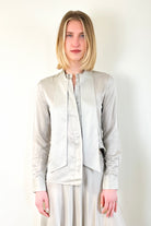 Bow Tie Blouse - Silver by Brazeau Tricot — alternate view