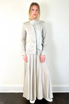 Bow Tie Blouse - Silver by Brazeau Tricot — view 5