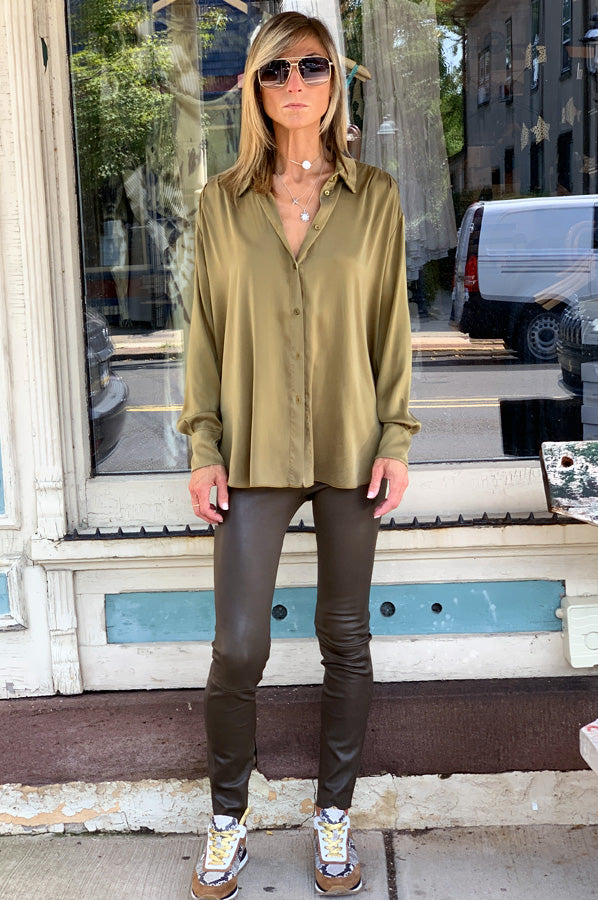 Ankle Leather Legging - Army by SPRWMN — view 6