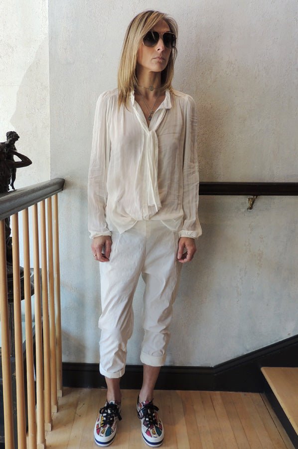 Tie Neck Blouse - Ivory by Beate Heymann — alternate view