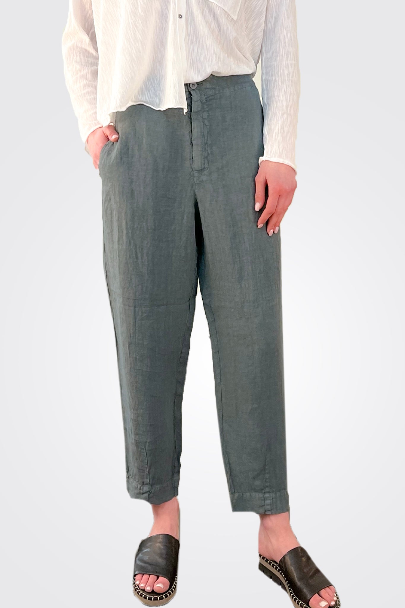 Linen Comfort Trousers - Blue by Transit Par-Such — alternate view