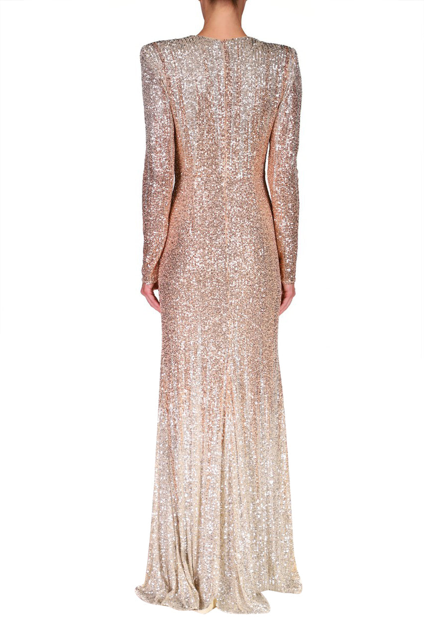 Floor-Length Sequin Gown - Blush by Badgley Mischka — view 3