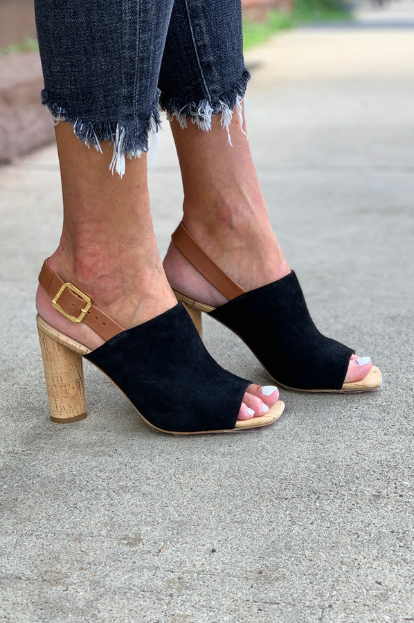 Bodhi Suede Sandal - Black by Veronica Beard — alternate view