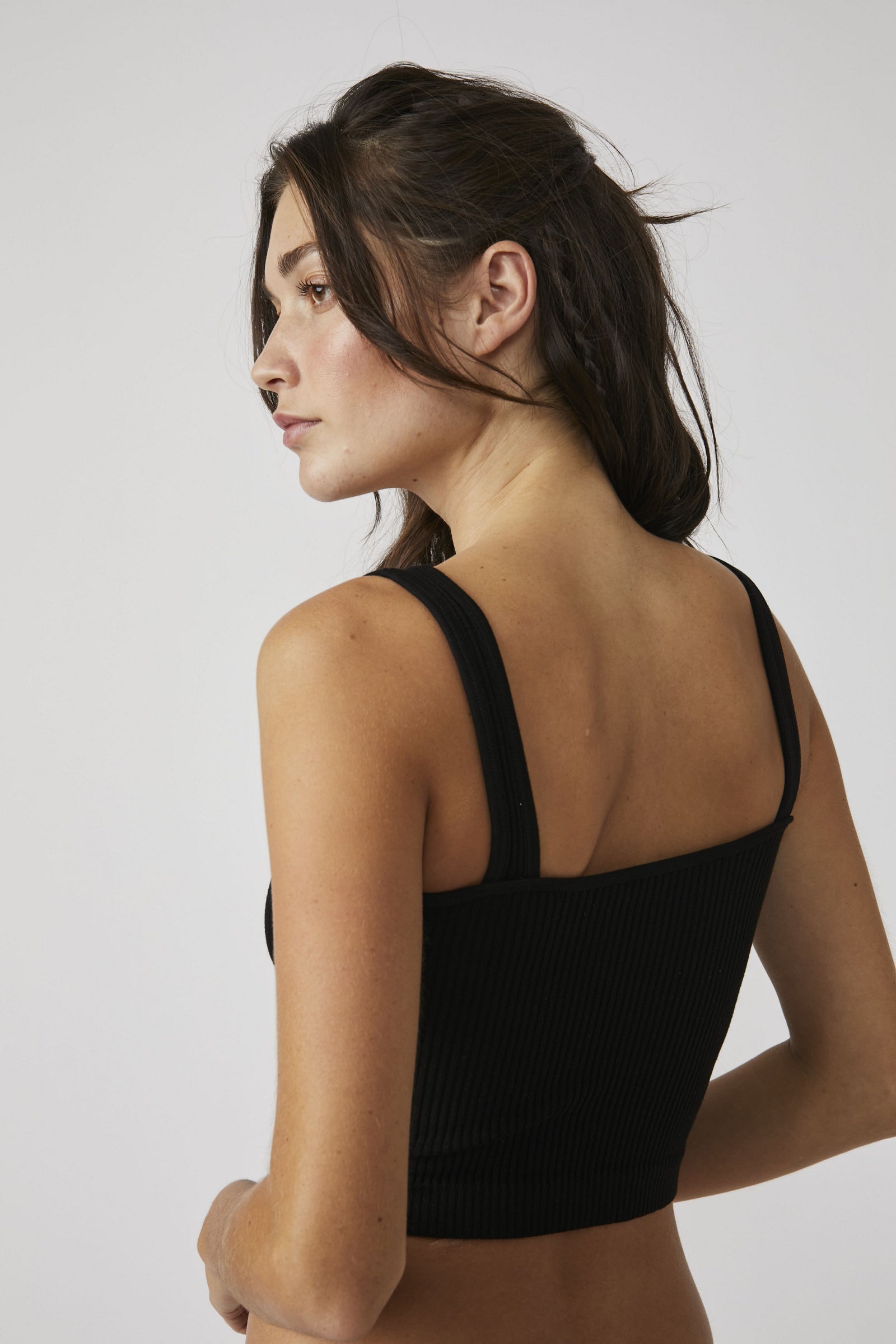 Solid Rib Brami - Black by Free People — view 3