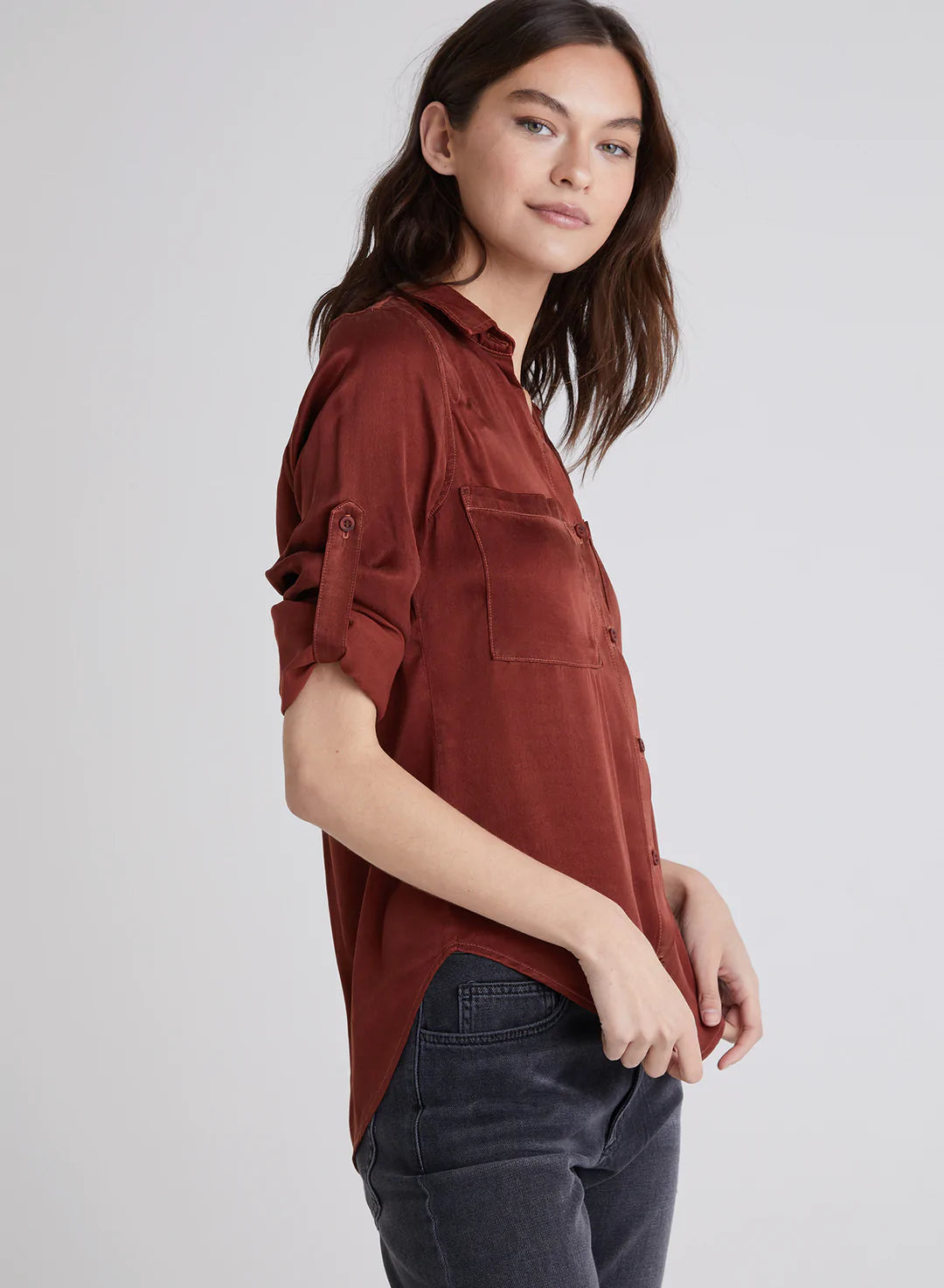 Two Pocket Shirt - Brandy by Bella Dahl — view 3