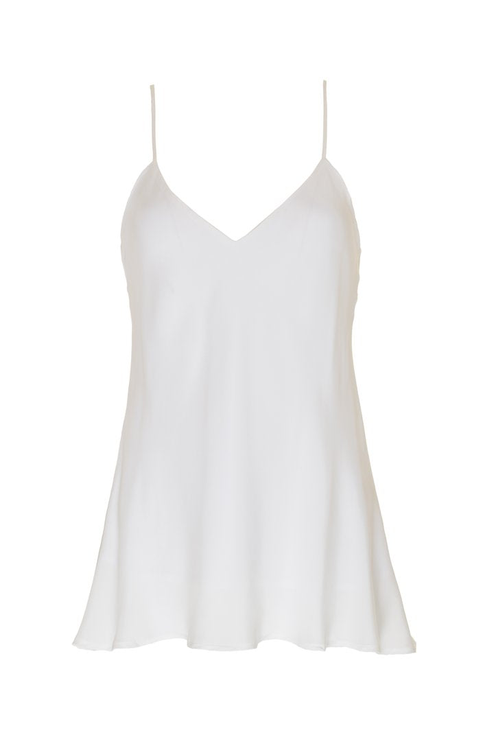 Double Solid Silk Cami - Bright White by Gold Hawk | 25 South Boutiques