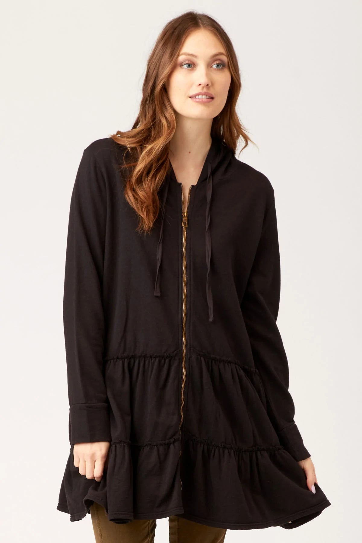 Brionna Zip Hoodie - Black by XCVI | 25 South Boutiques