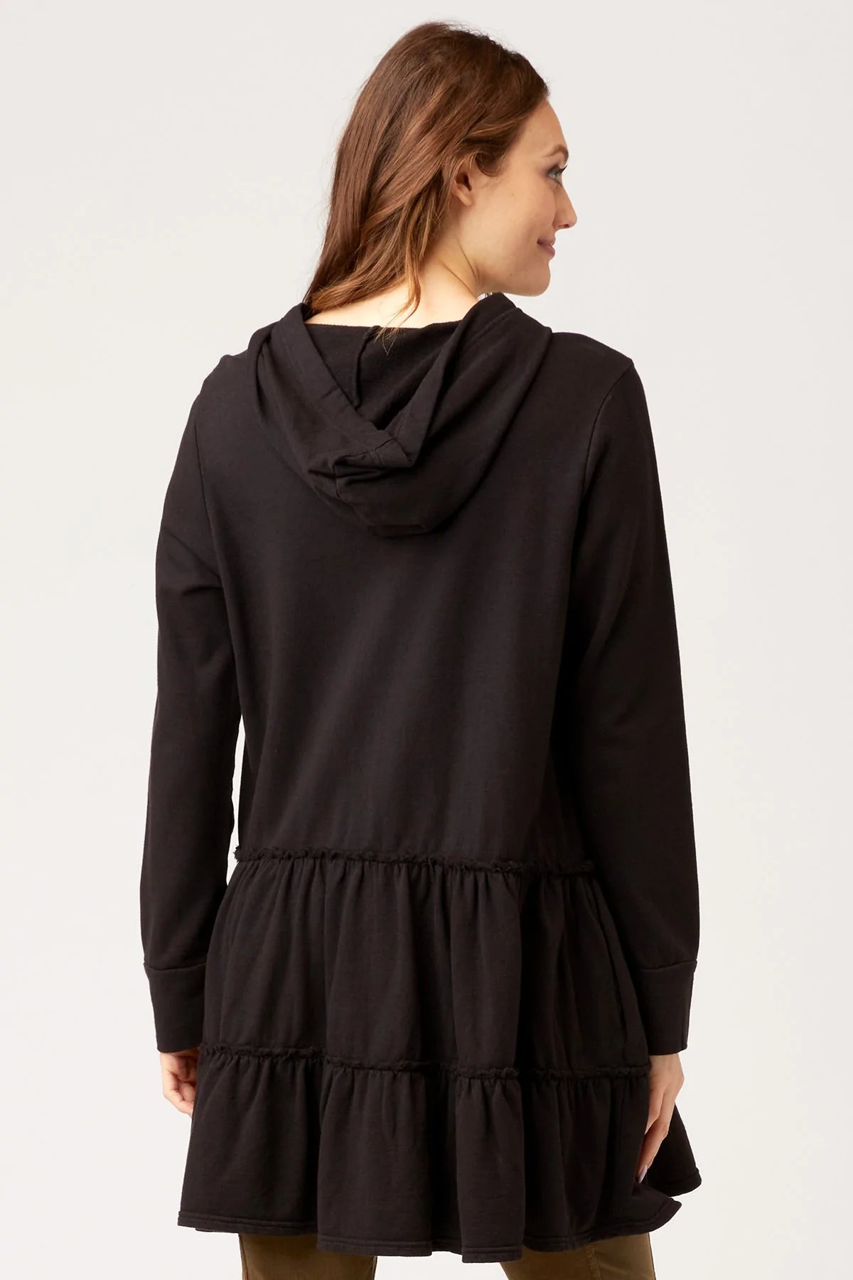 Brionna Zip Hoodie - Black by XCVI — view 3