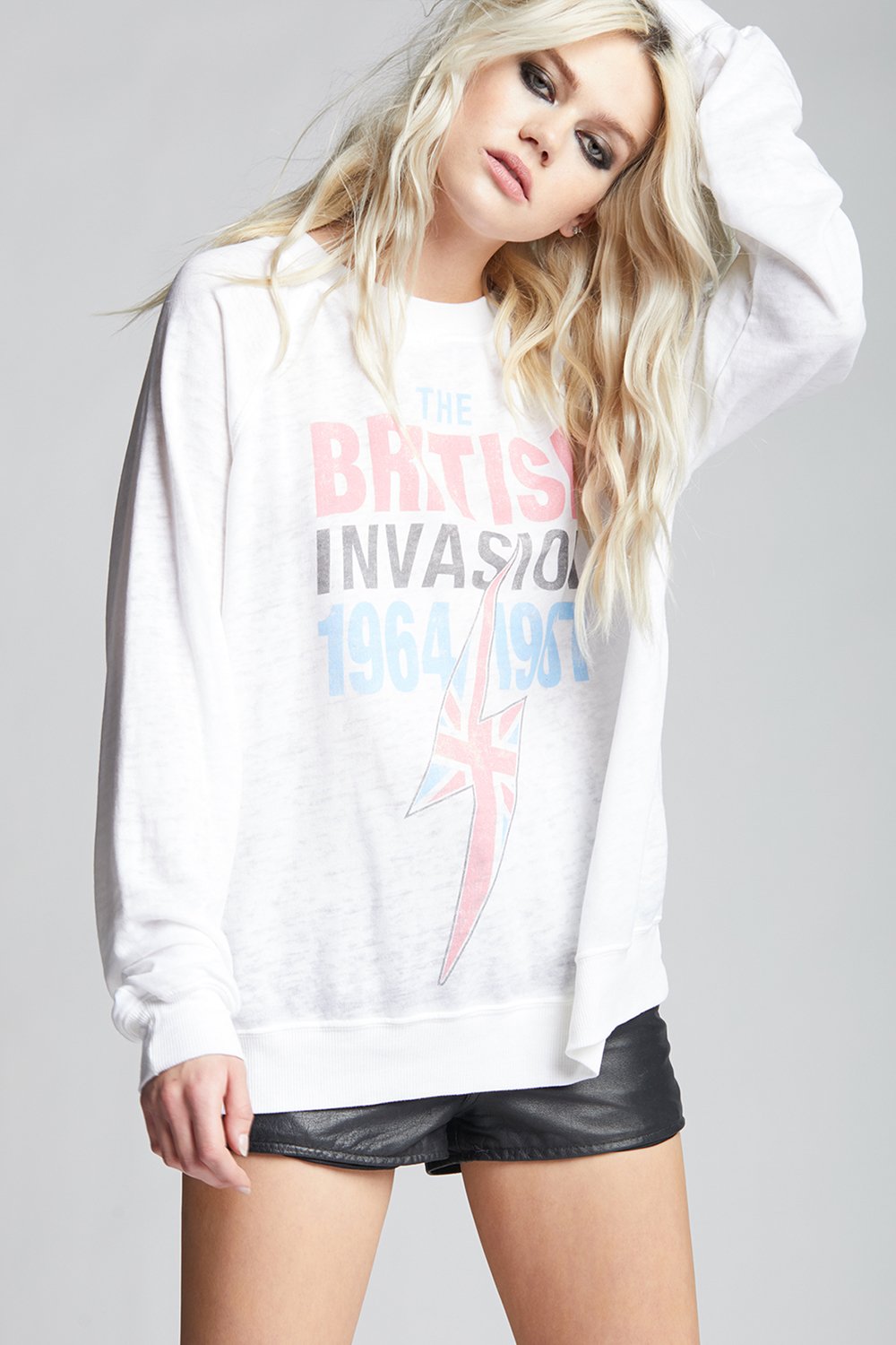 Classic British Invasion Tour Sweatshirt - White by Recycled Karma | 25 South Boutiques