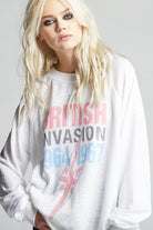 Classic British Invasion Tour Sweatshirt - White by Recycled Karma — alternate view
