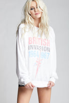 Classic British Invasion Tour Sweatshirt - White by Recycled Karma — view 3