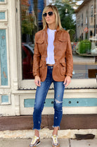 Delphine Leather Jacket - Cognac by C`est Fini — alternate view