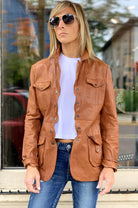 Delphine Leather Jacket - Cognac by C`est Fini | 25 South Boutiques