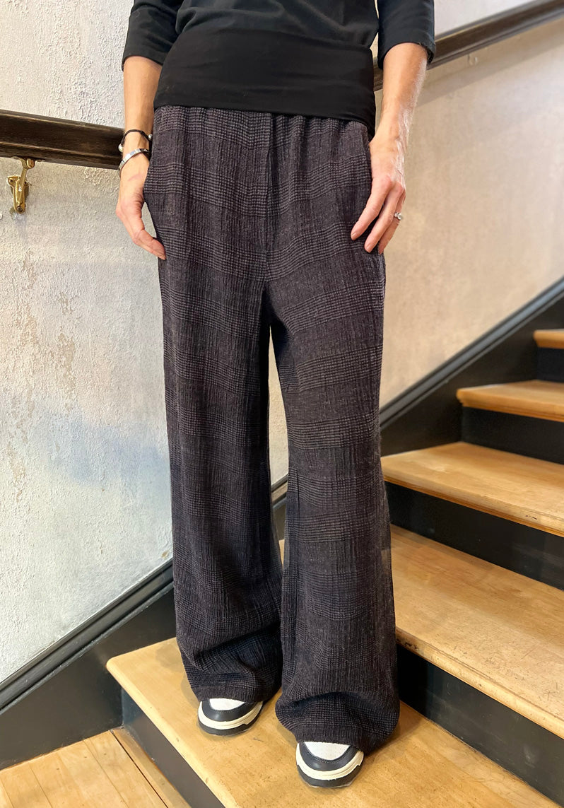 Checked Palazzo Trousers - Burgundy by Transit Par-Such — alternate view