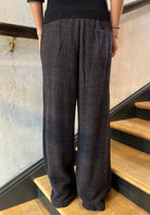Checked Palazzo Trousers - Burgundy by Transit Par-Such — view 3