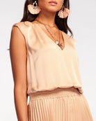 Rori Smocked Mini Dress - Buttercream by Ramy Brook — view 3