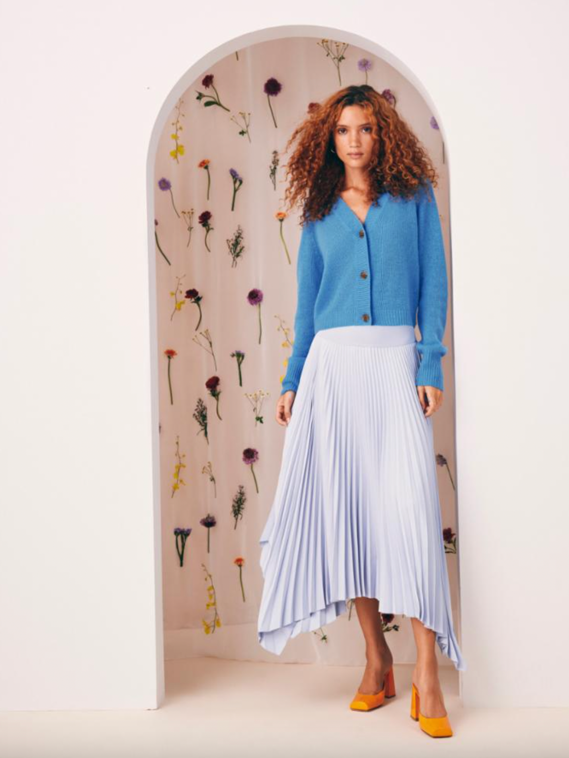 Cashmere Featherweight Button Cardigan - Cabana Blue by White + Warren — alternate view