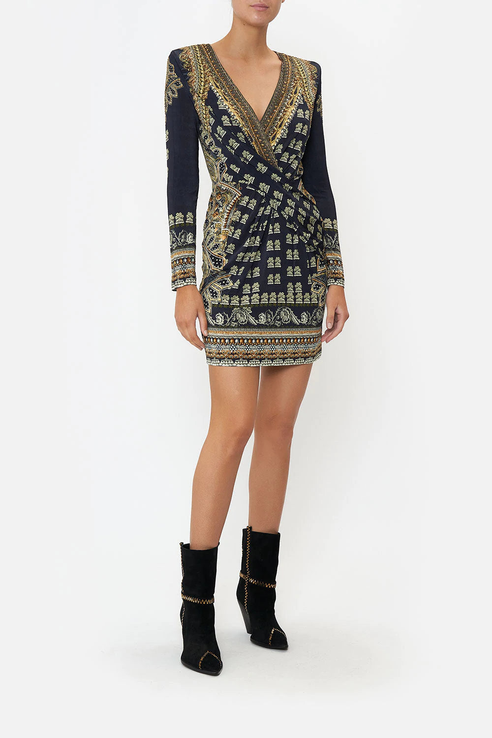 V Neck Cross Front Dress - Its All Over Torero by Camilla | 25 South Boutiques