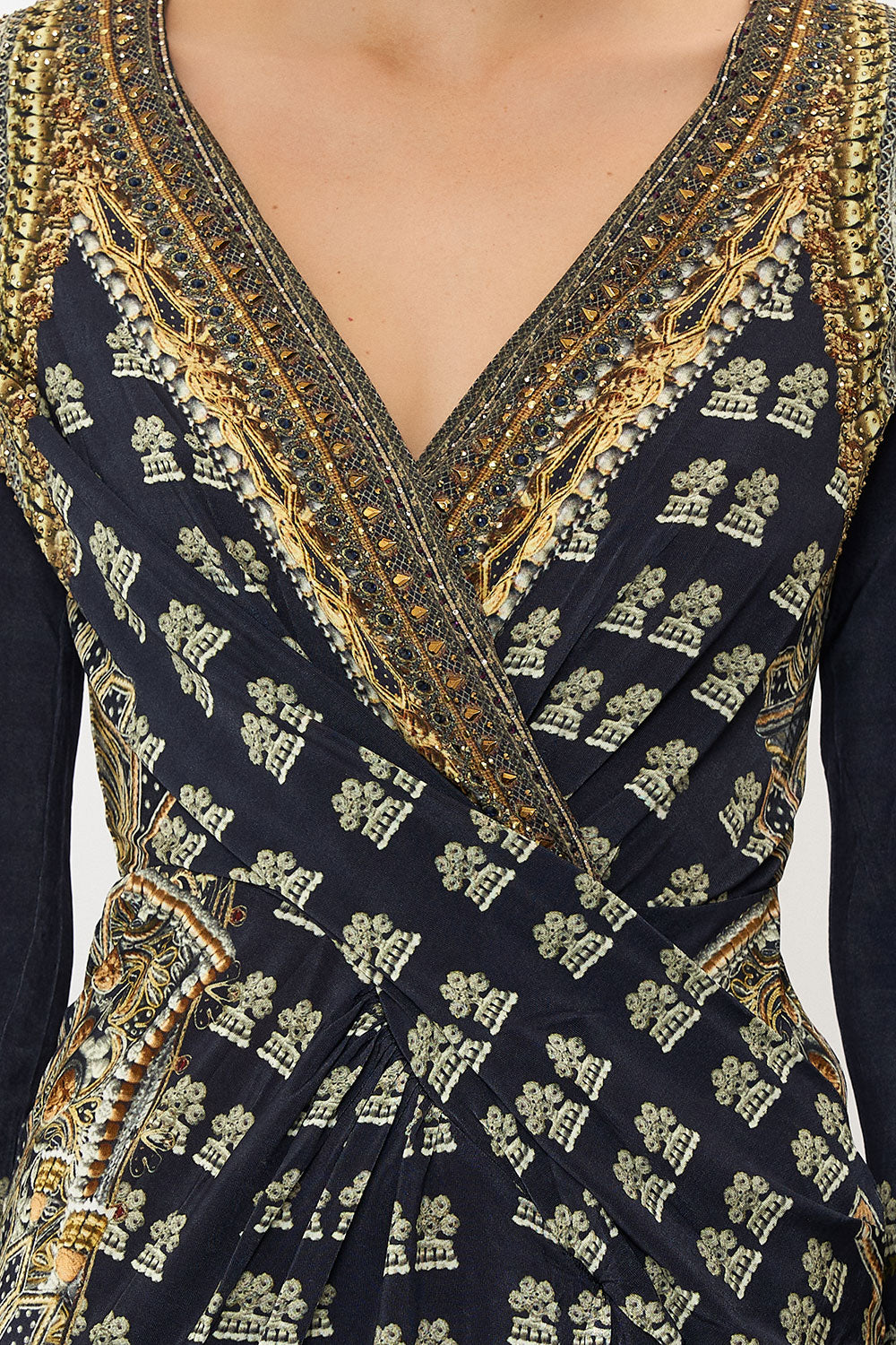 V Neck Cross Front Dress - Its All Over Torero by Camilla — view 3