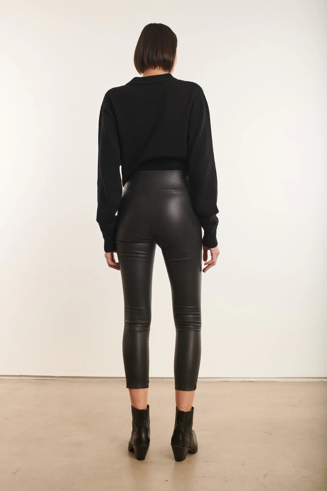 Capri Leather Legging - Black by SPRWMN — view 4